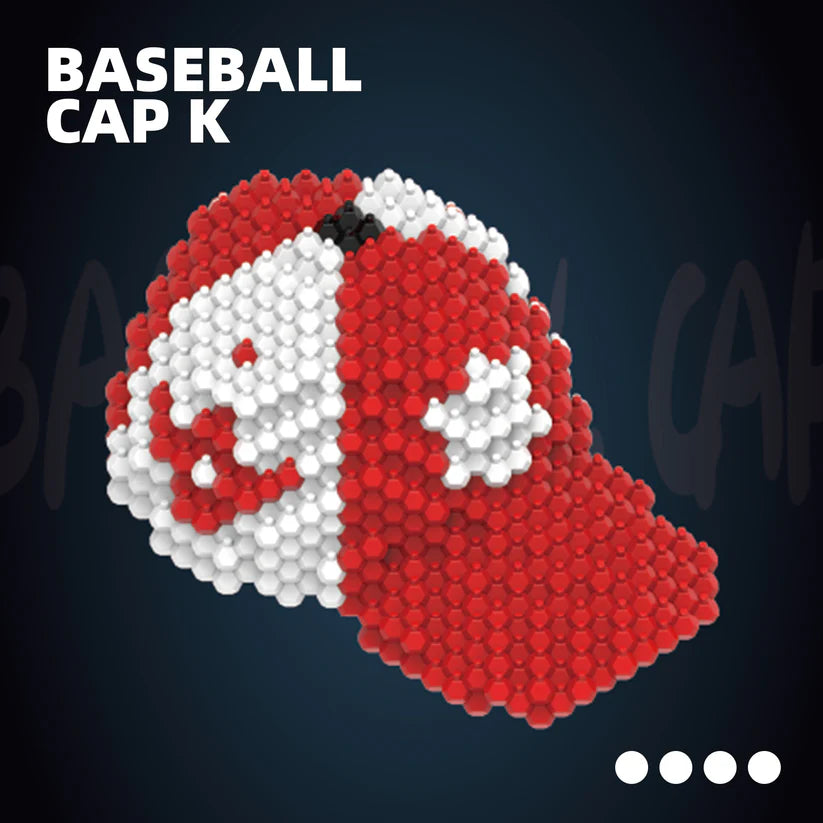 Baseball Cap Block Set, Adults challenging STEM Block Decorations, Miniature 3D Educational Toys for Ages 16 and Above