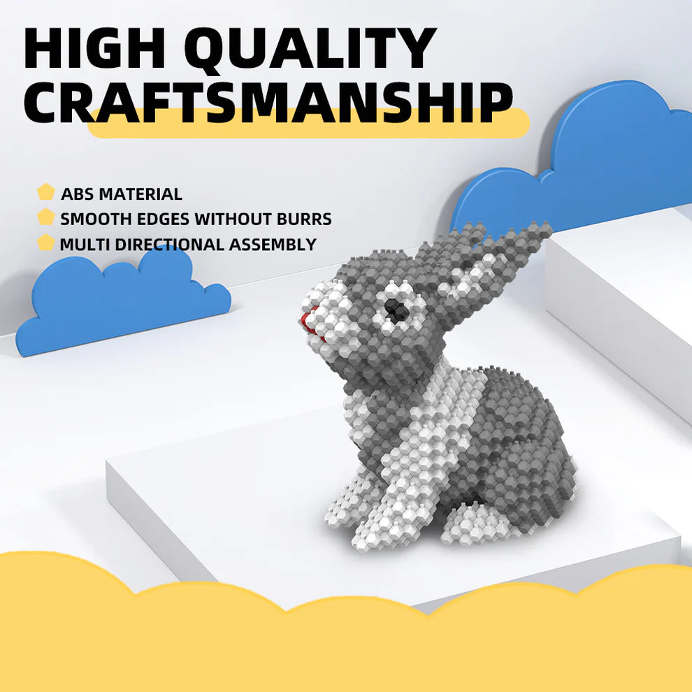 KADELE Easter Bunny Building Animal Sets, Extremely Challenging STEM Building Blocks Decor for Adults Kids, Micro 3D Educational Toys for Boys Girls Ages 8 and Up (660 Pieces)