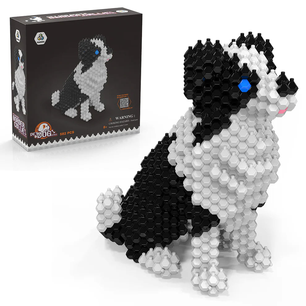 KADELE Border Collie Cute Dog Building Blocks | Micro 3D Educational Toys for 8+ Kids & Adults