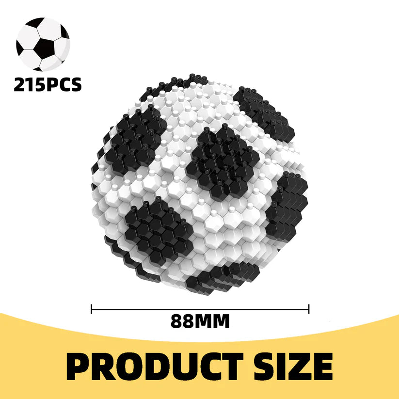 Fun Soccer Building Set 215PCS, Extremely Challenging STEM Building Blocks Decor for Adults Kids, Micro 3D Educational Toys for Boys Girls Ages 14 and Above