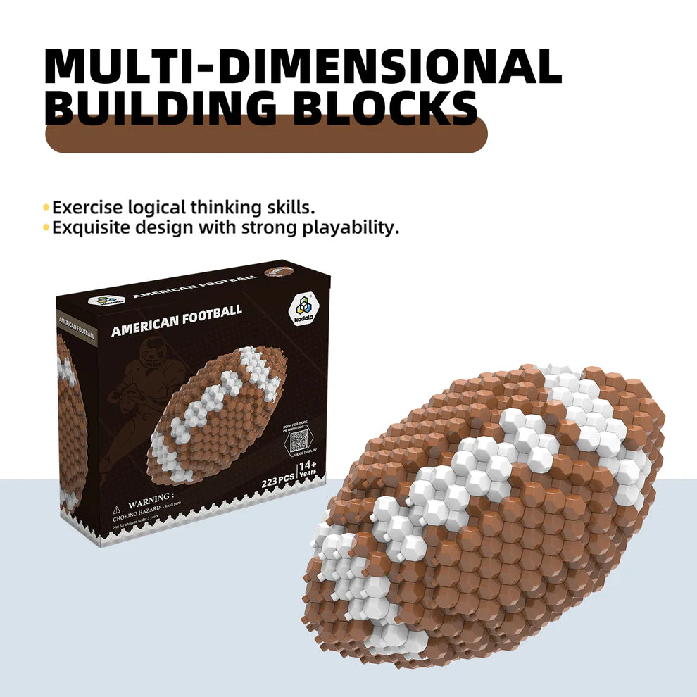 Football Block Set, Adults challenging STEM Block Decoration, Miniature 3D Educational Toys for 14 Years and Above, (223 Pieces)