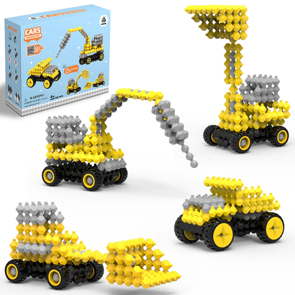 KADELE 4 in 1 Engineering Vehicle Blocks | 192PCS Micro 3D STEM Educational Toys Ages 6+