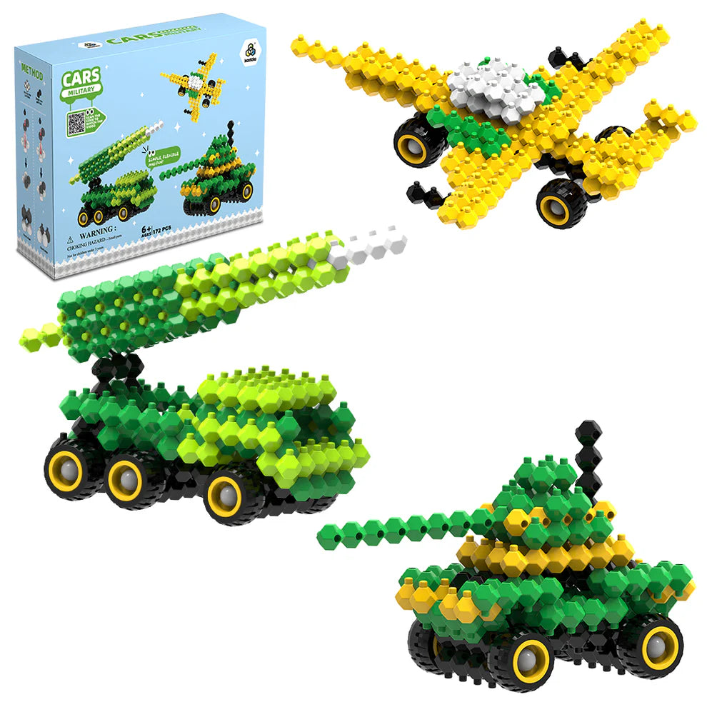 KADELE 3 in 1 Military Vehicle Blocks | 172PCS Micro 3D STEM Educational Toys Ages 6+