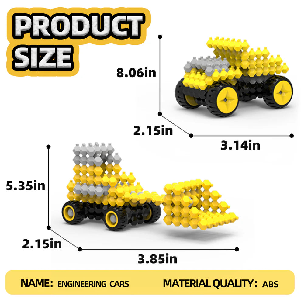 KADELE 4 in 1 Engineering Vehicle Blocks | 192PCS Micro 3D STEM Educational Toys Ages 6+