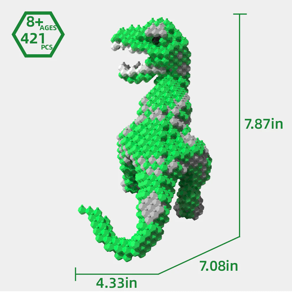 KADELE Green T-Rex Dinosaur Building Set | 421PCS Educational Toys 8+ Gift