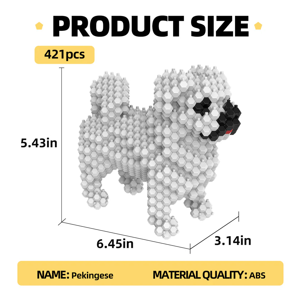 KADELE Pekingese Cute Dog Building Set | 421PCS Micro 3D STEM Educational Toys Ages 8+