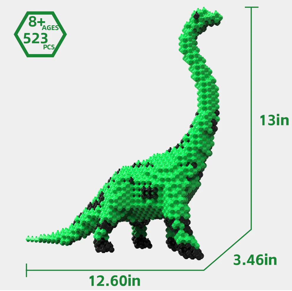 KADELE Green Brachiosaurus Dinosaur Building Set | 523PCS Educational Toys for 8+ Kids & Adults Gift