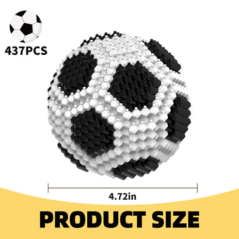 KADELE Soccer Ball Building Block Set, Adults' challenging STEM Block Decorations, Miniature 3D Educational Toys (437 Pieces)