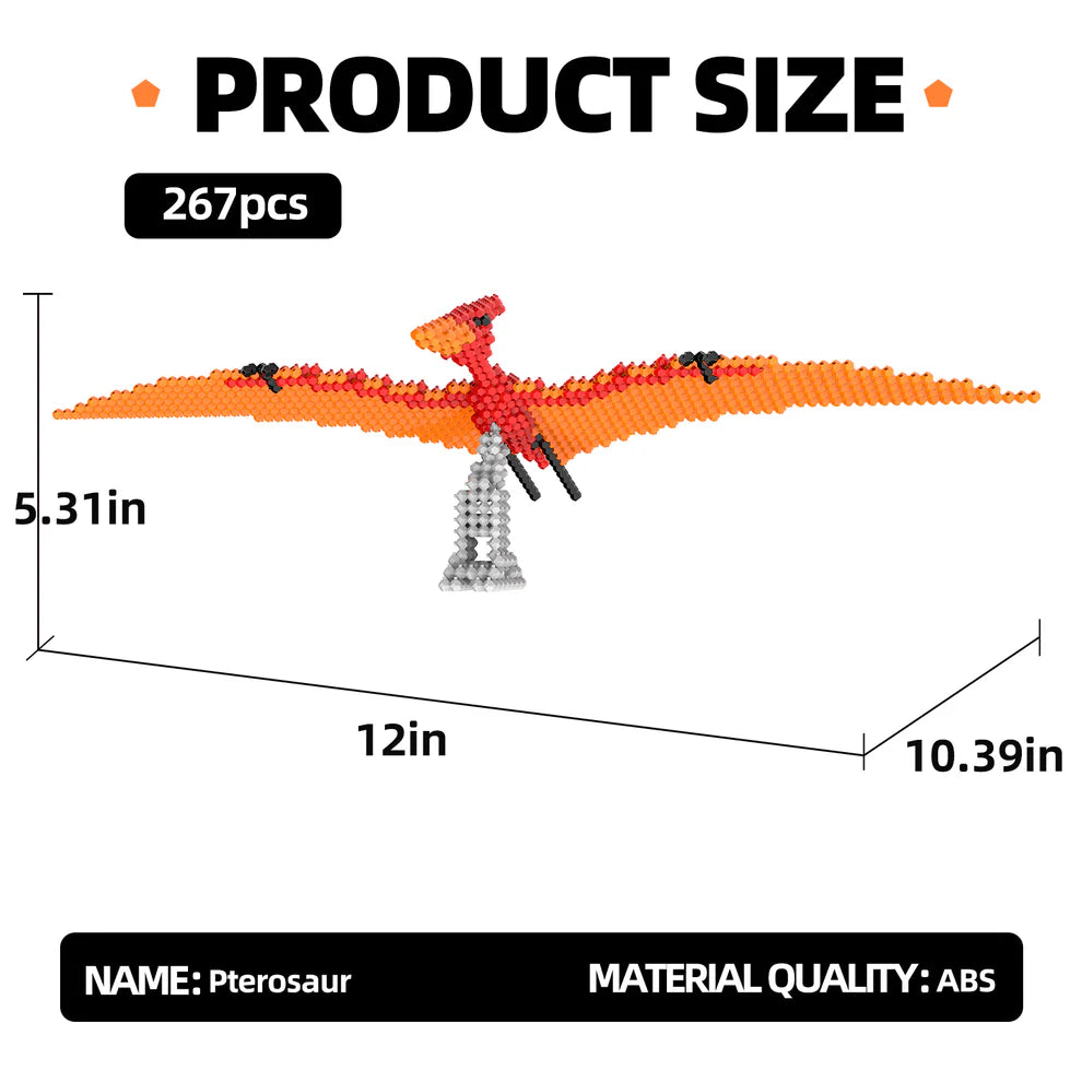 KADELE Fun Dinosaur Building Set 267PCS, Pterosaur Creative Educational Toys Boys Girls 8+, Animal Figures Building Kit Model Jurassic Dino Blocks Toy Dispaly Present for Kids & Adults