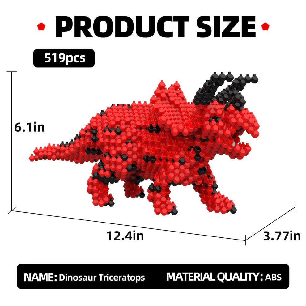 KADELE Triceratops Dinosaur Blocks | 519-Piece Educational Toys 8+ Gift
