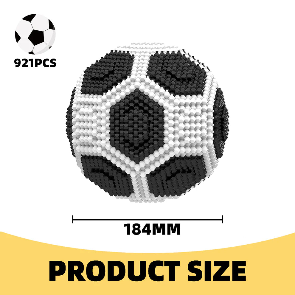 Soccer Building Block Set, Adults challenging STEM Block Decorations, Miniature 3D Educational Toys for Ages 18 and Above, (921 Pieces)