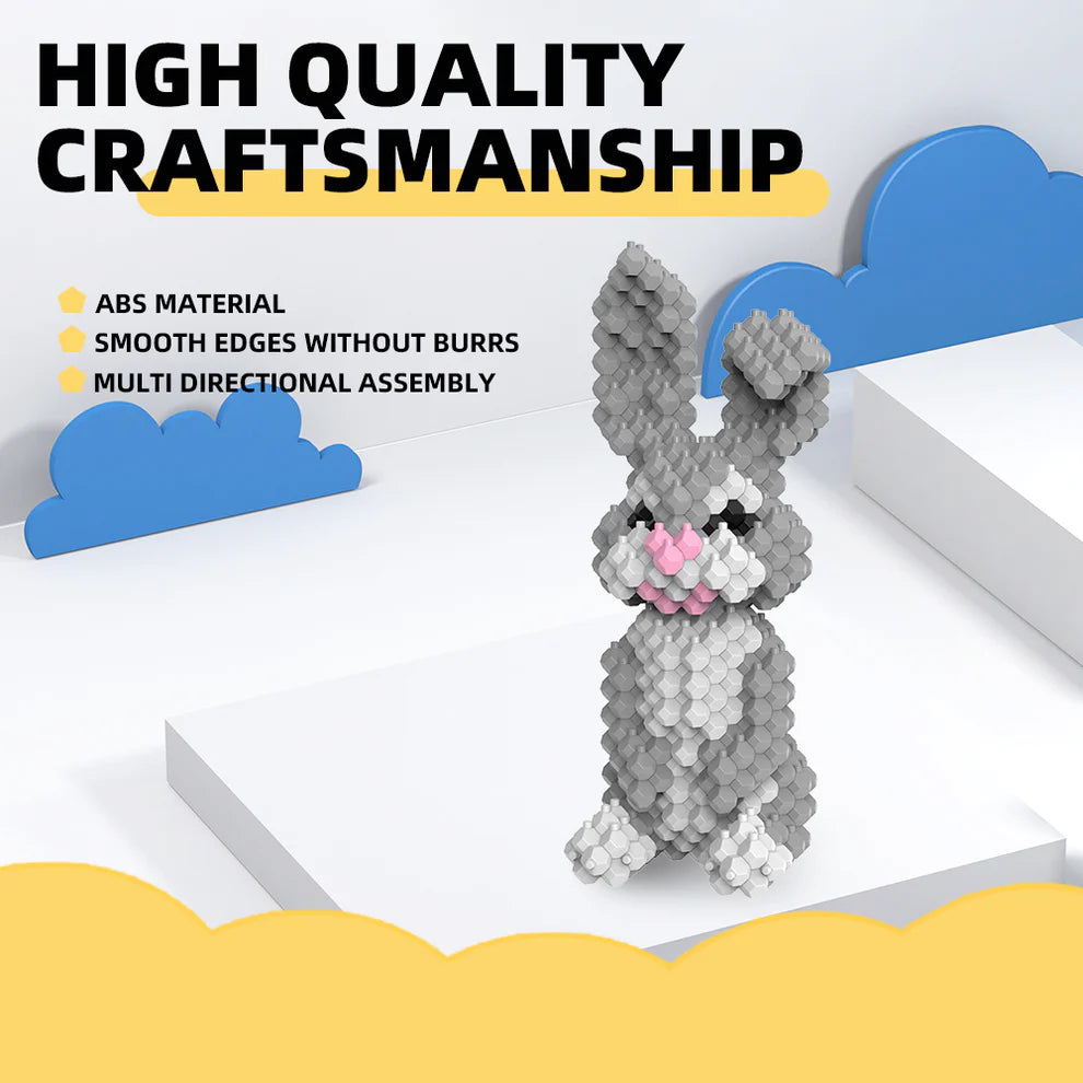 KADELE Bunny STEM Blocks | 305-Piece Micro 3D Educational Toys Ages 8+