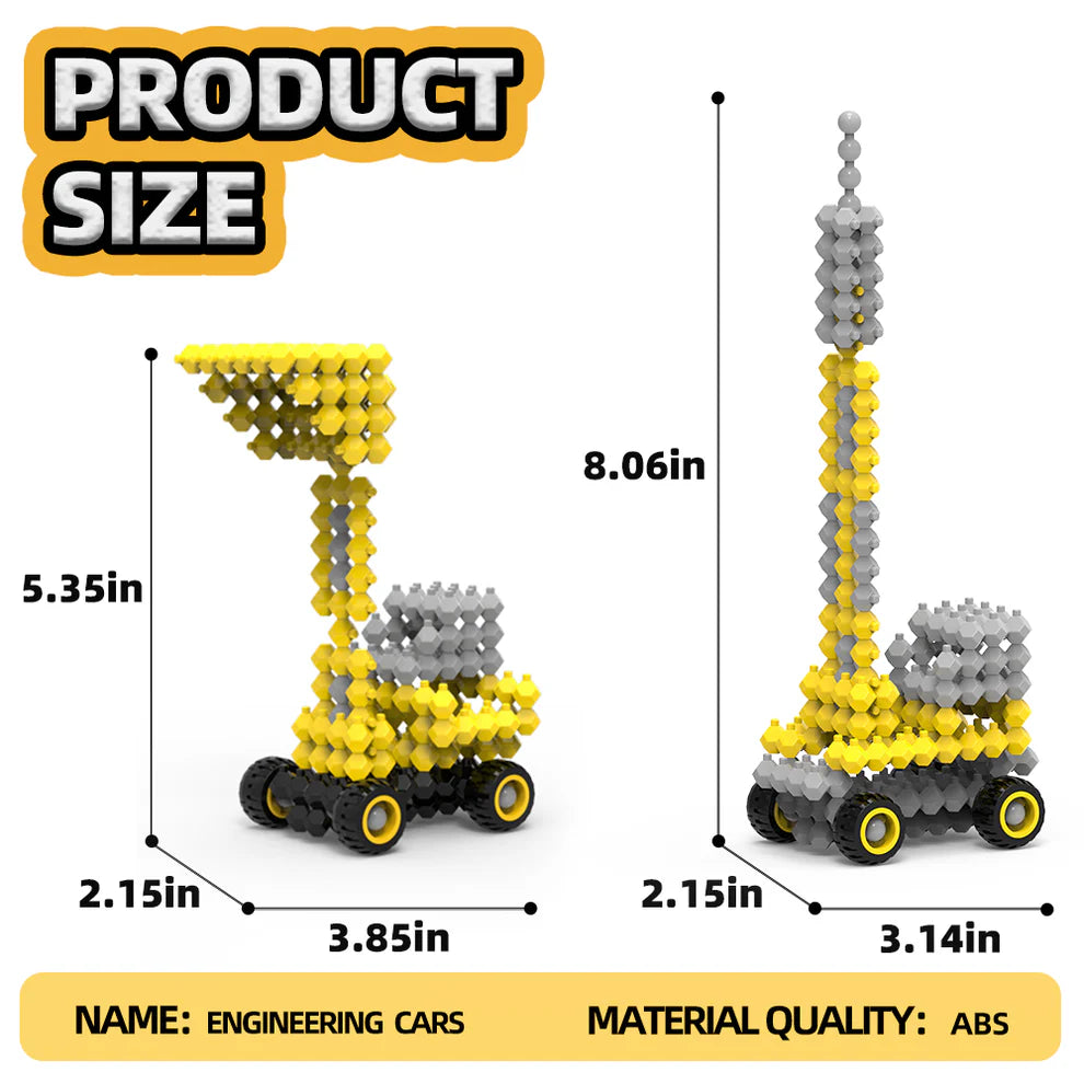 KADELE 4 in 1 Engineering Vehicle Blocks | 192PCS Micro 3D STEM Educational Toys Ages 6+
