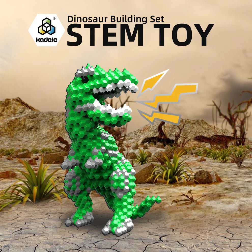Fun Dinosaur Building Set 421PCS, Green T-Rex Creative Educational Toys Boys Girls 8+, Animal Figures Building Kit Model Jurassic Dino Blocks Toy Dispaly Present for Kids & Adults