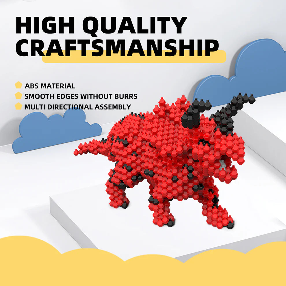 KADELE Triceratops Dinosaur Blocks | 519-Piece Educational Toys 8+ Gift