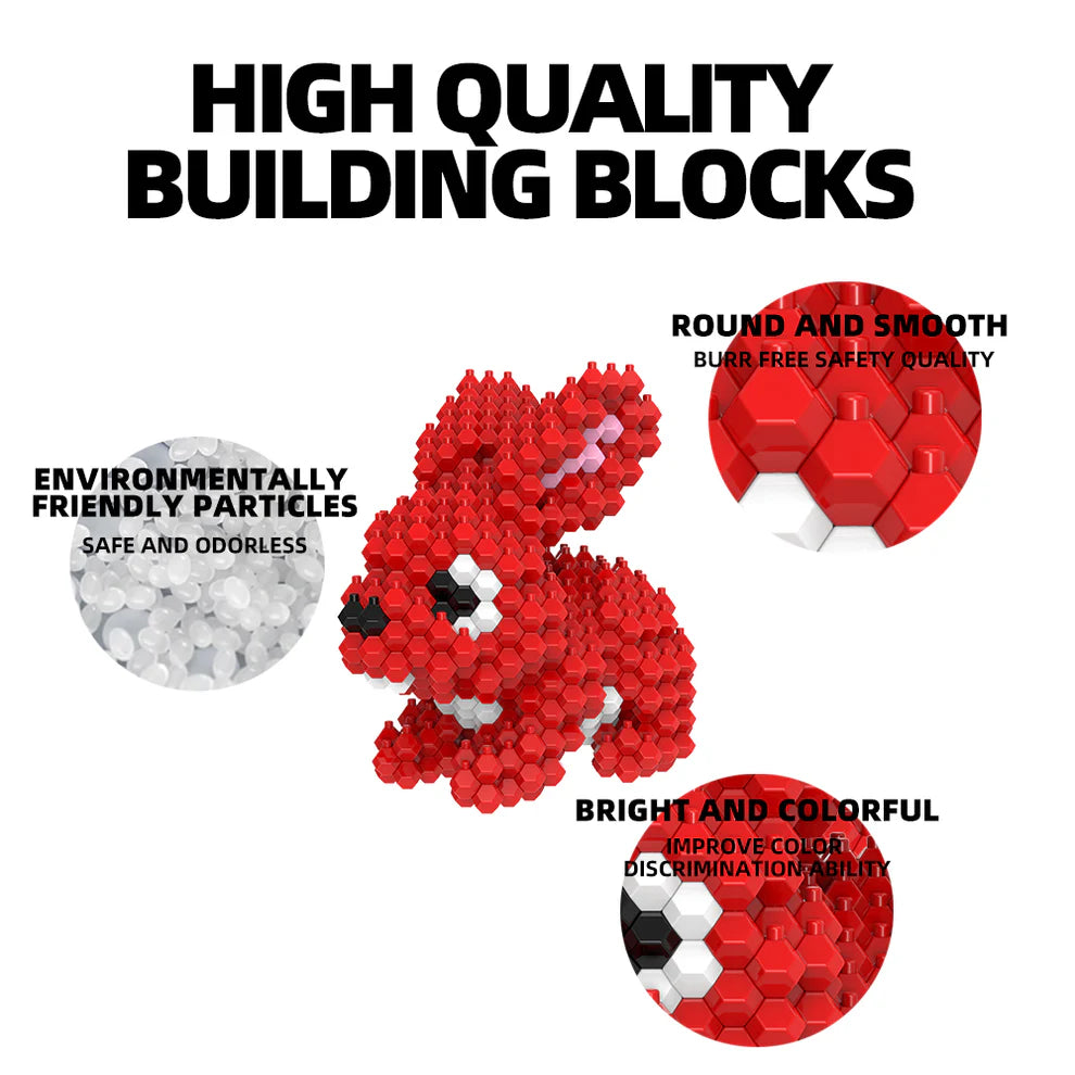 KADELE Easter Bunny Micro 3D Building Blocks | STEM 265 Pcs | Ages 8+