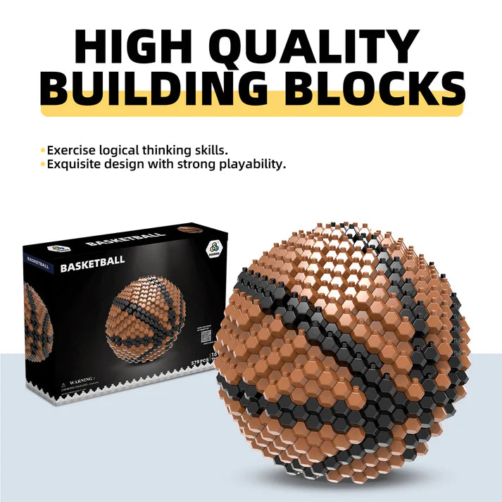 Basketball Block Set, Adults challenging STEM Block Decorations, Miniature 3D Educational Toys for Ages 16 and Above,(579 Pieces)