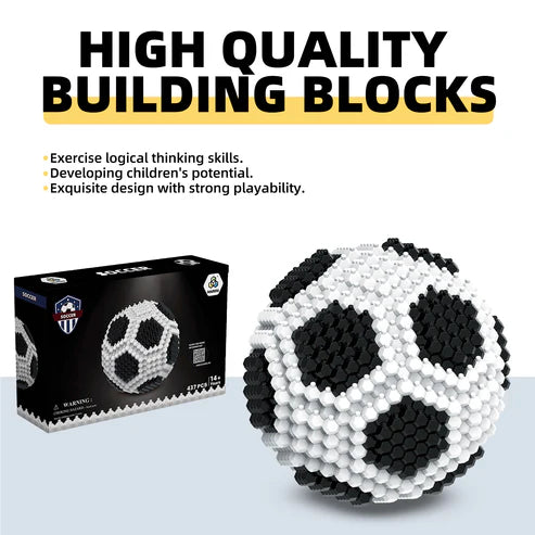 KADELE Soccer Ball Building Block Set, Adults' challenging STEM Block Decorations, Miniature 3D Educational Toys (437 Pieces)