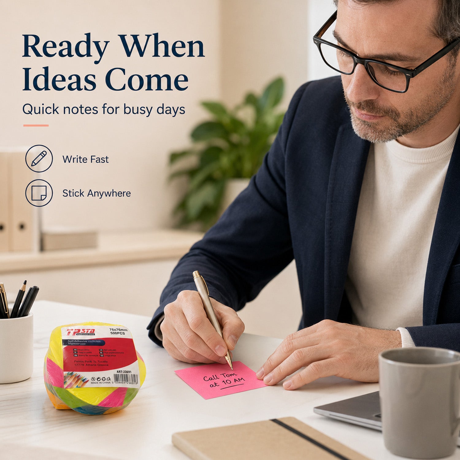 5828079283613 - 500-Sheet Color Sticky Notes