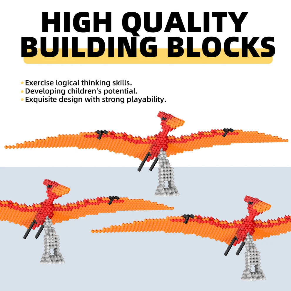 KADELE Fun Dinosaur Building Set 267PCS, Pterosaur Creative Educational Toys Boys Girls 8+, Animal Figures Building Kit Model Jurassic Dino Blocks Toy Dispaly Present for Kids & Adults