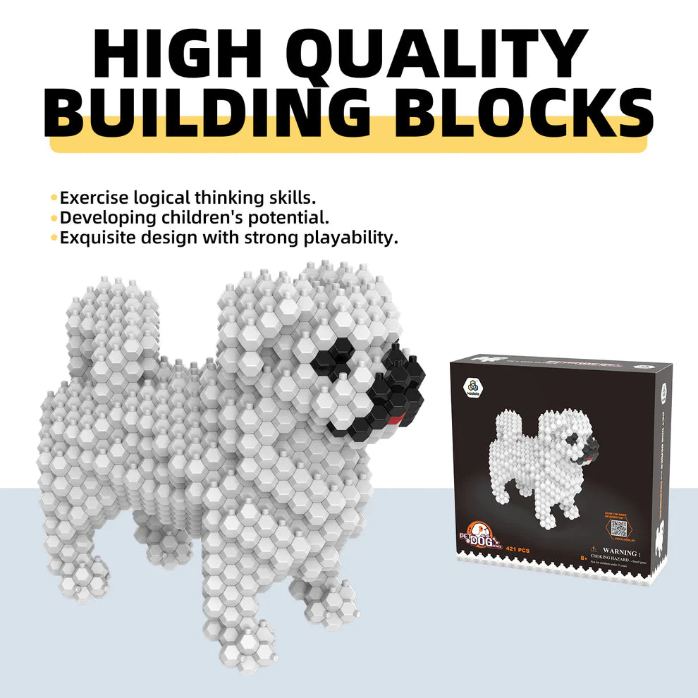 KADELE Pekingese Cute Dog Building Set | 421PCS Micro 3D STEM Educational Toys Ages 8+