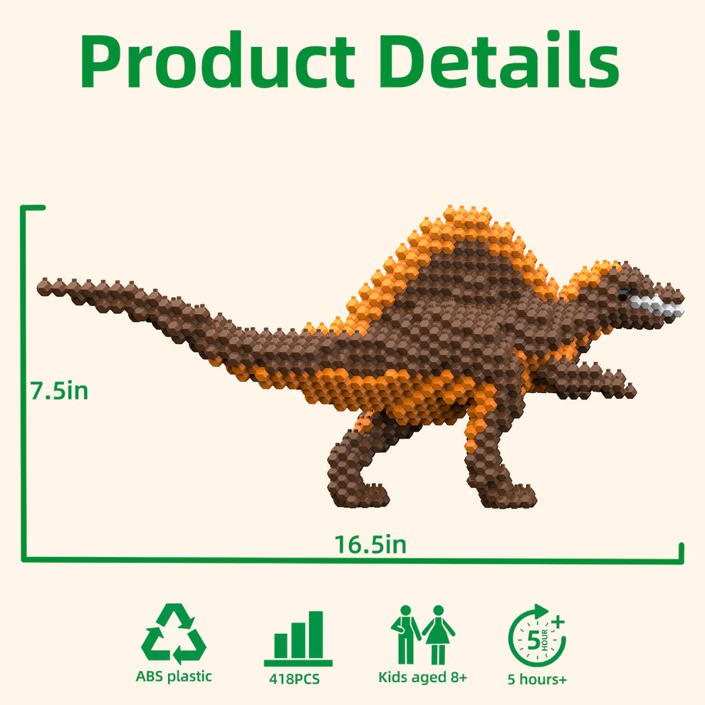 KADELE Spinosaurus Dinosaur Blocks | 418-Piece Educational Toys Ages 8+ Gift