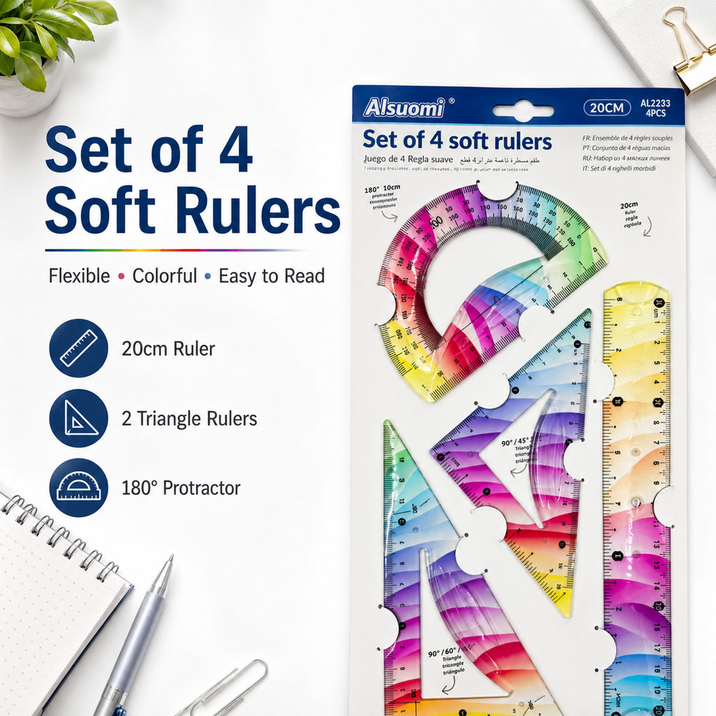 6926999201713 - Small 4-Piece Flexible Ruler Set