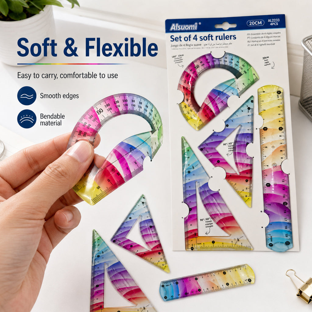 6926999201713 - Small 4-Piece Flexible Ruler Set