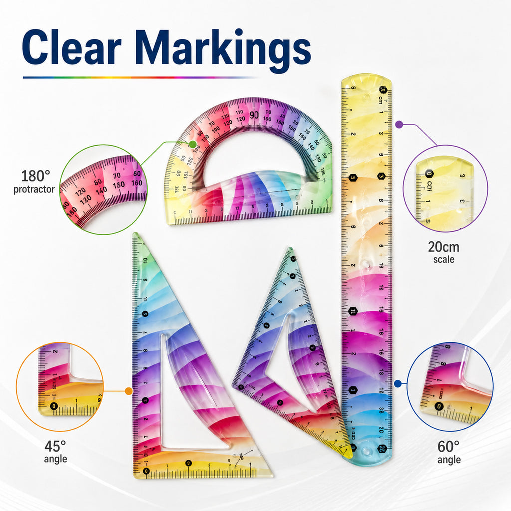 6926999201713 - Small 4-Piece Flexible Ruler Set