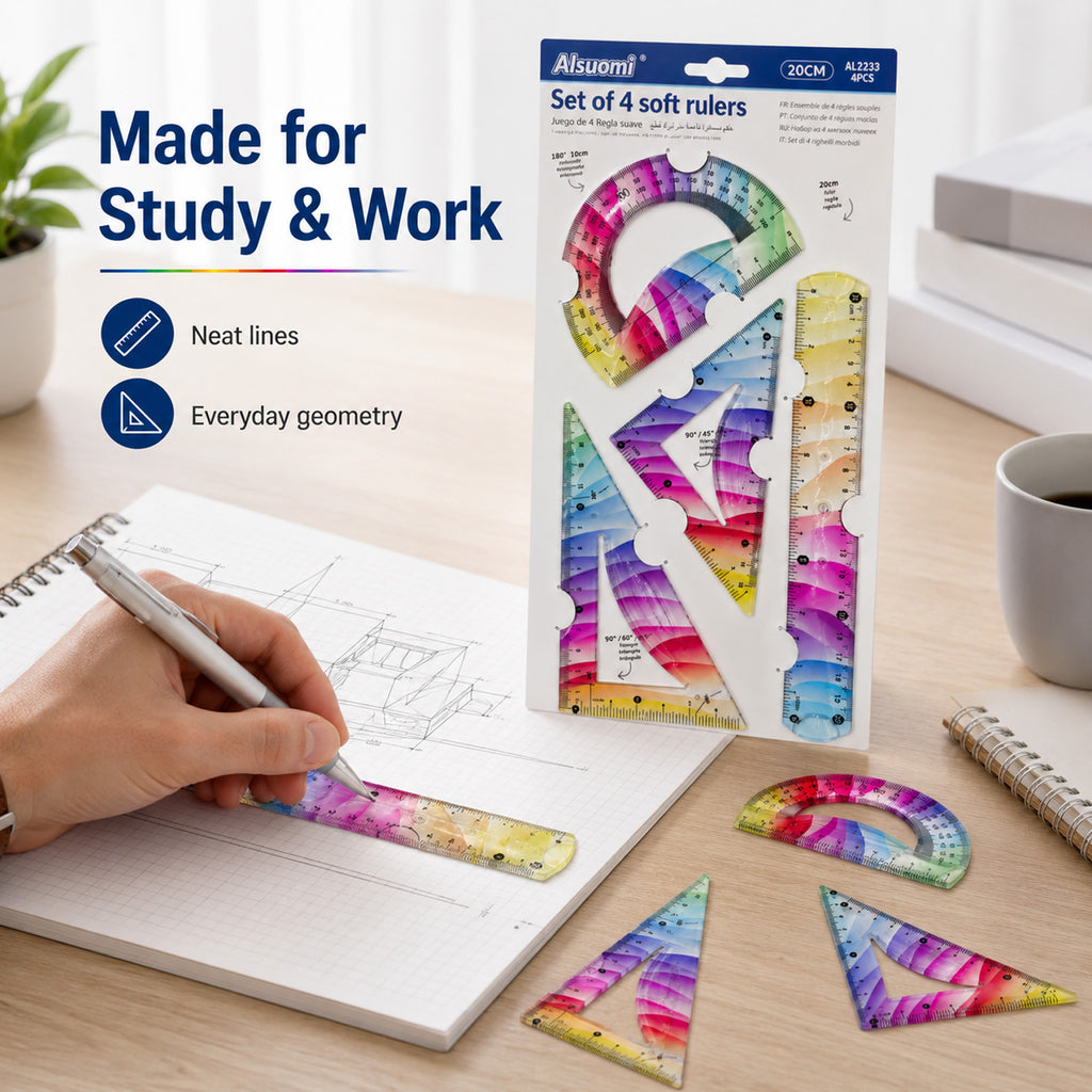 6926999201713 - Small 4-Piece Flexible Ruler Set