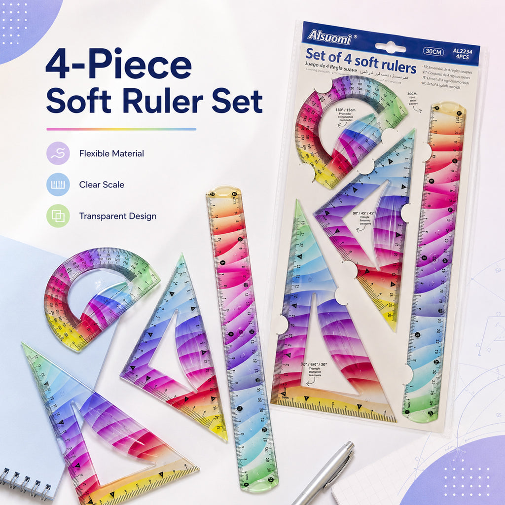 6926999201720 - Large 4-Piece Flexible Ruler Set