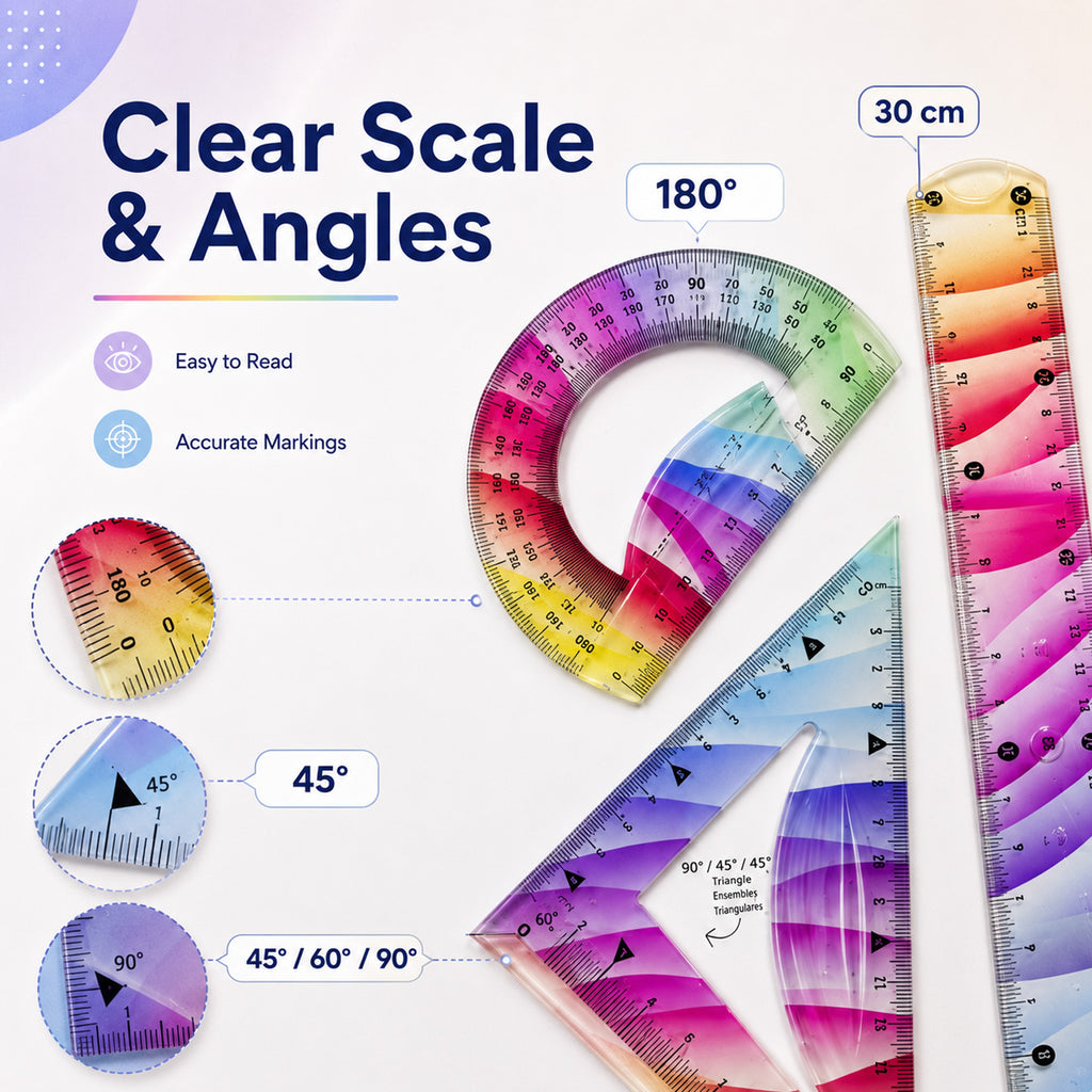 6926999201720 - Large 4-Piece Flexible Ruler Set