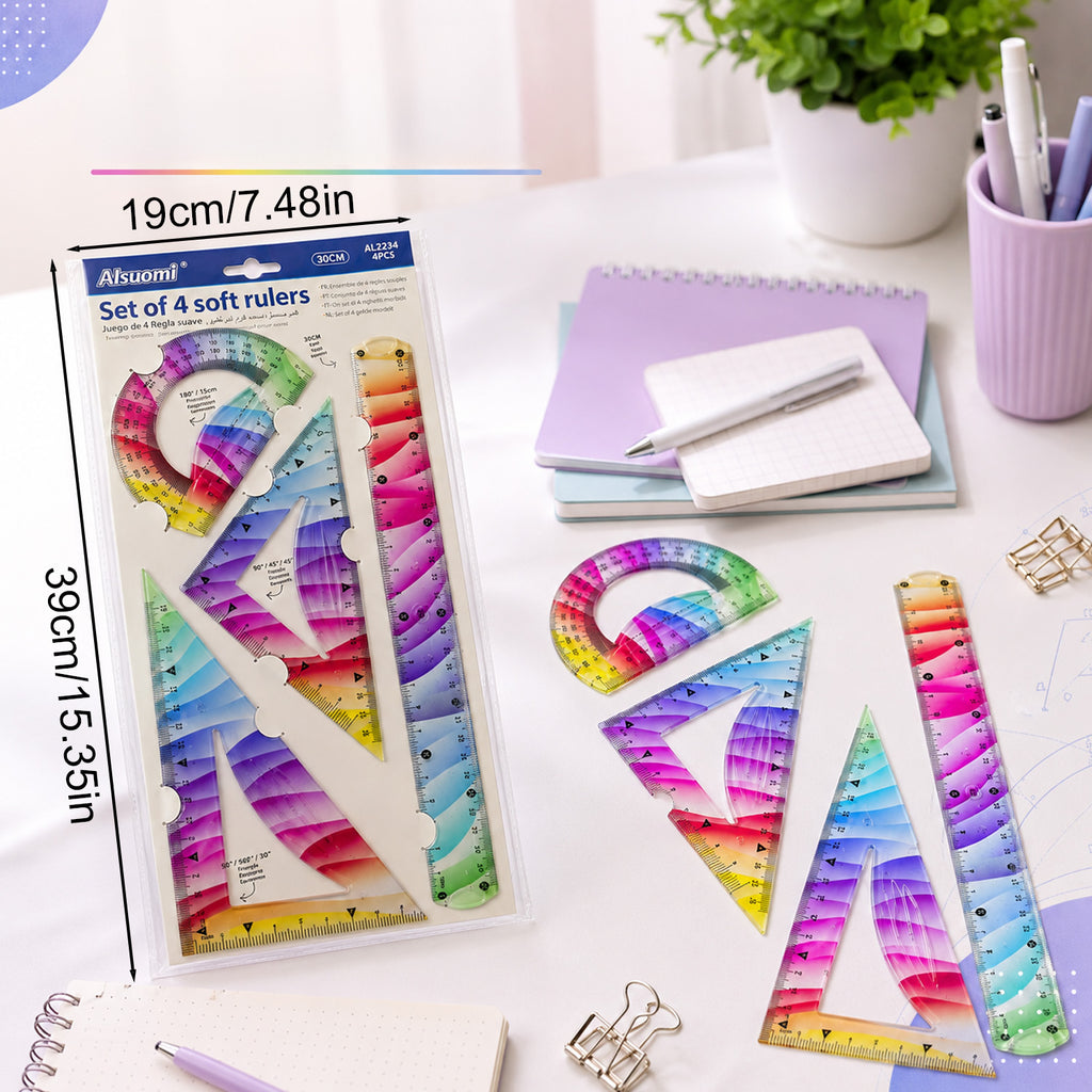 6926999201720 - Large 4-Piece Flexible Ruler Set