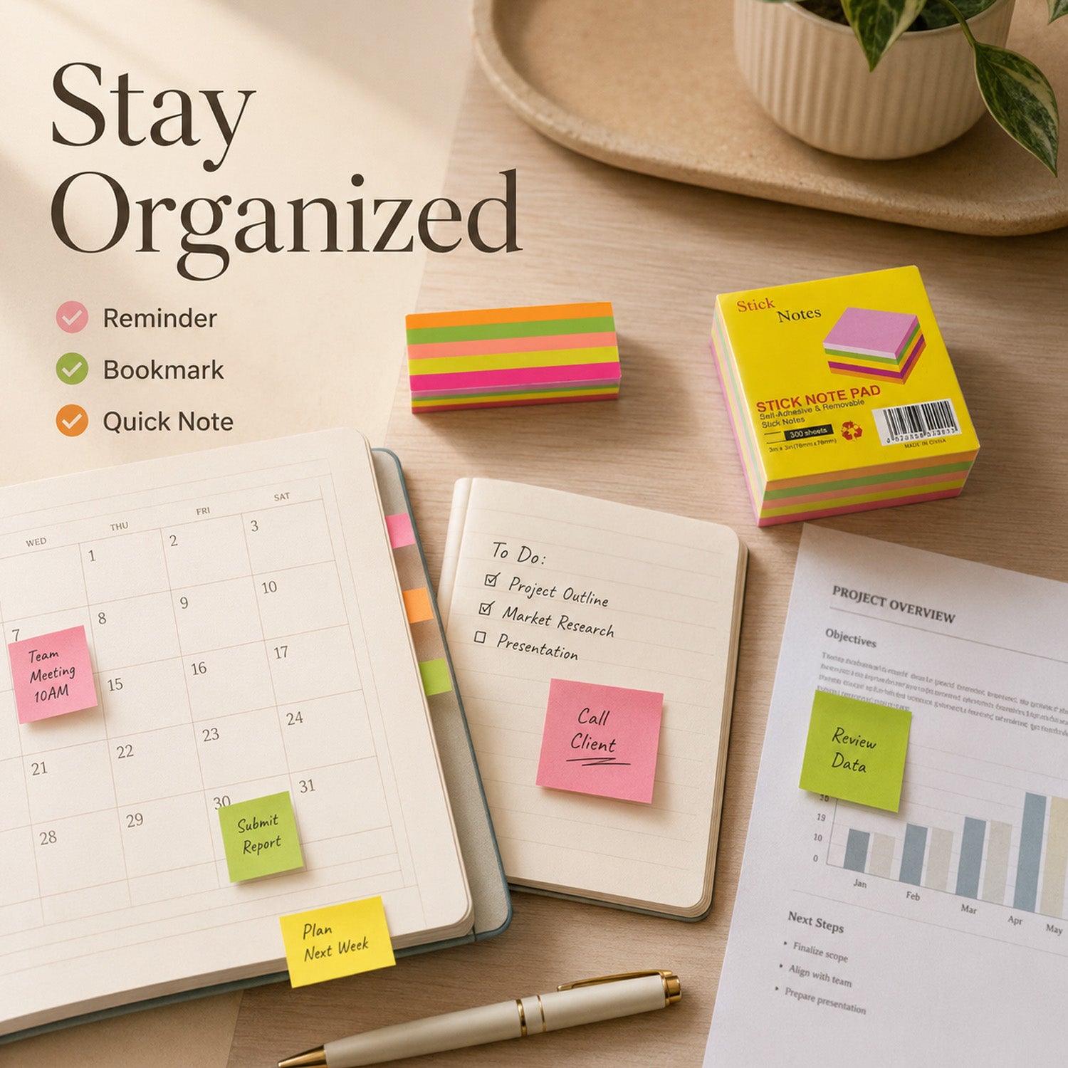 6974766320211 - 300-Sheet Color Sticky Notes