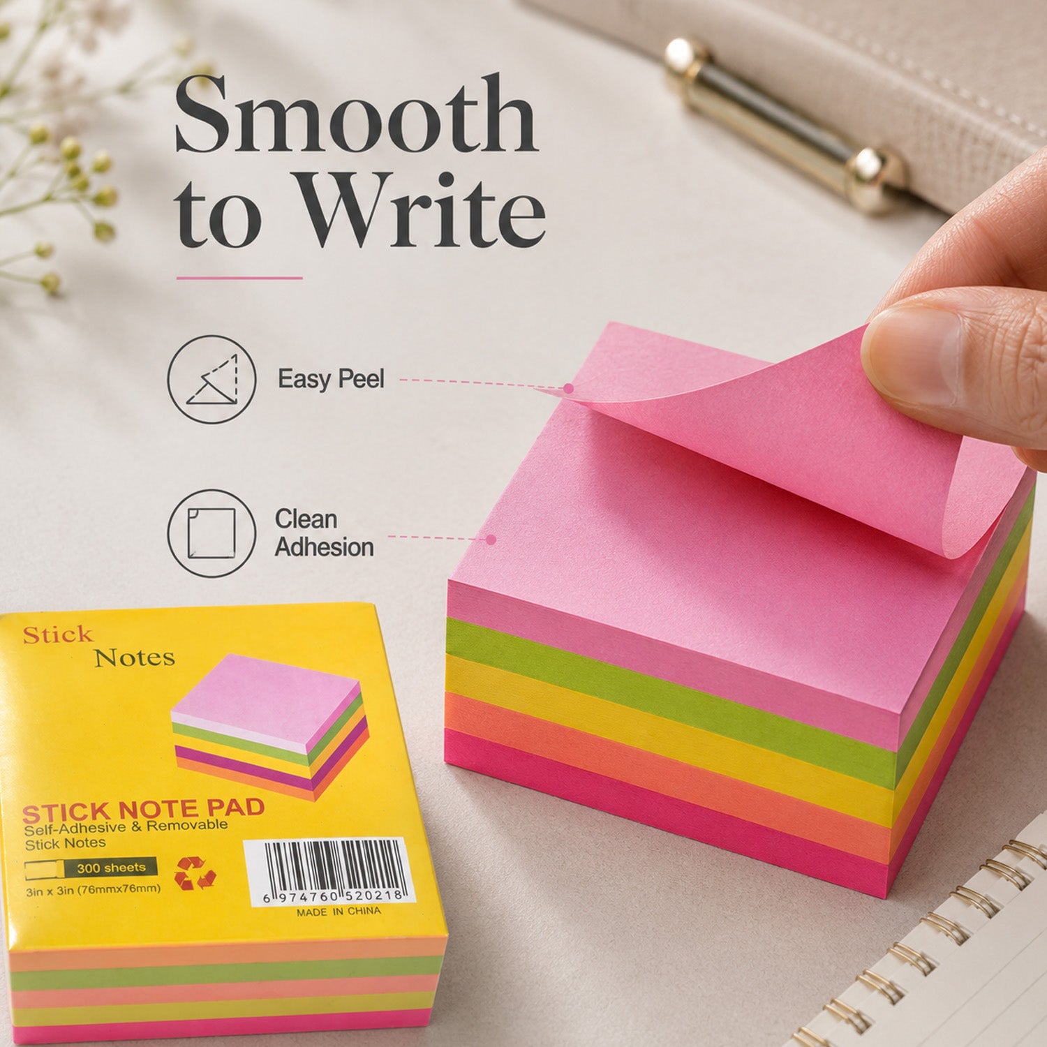 6974766320211 - 300-Sheet Color Sticky Notes
