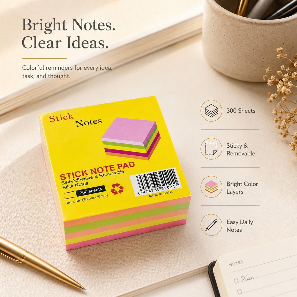 6974766320211 - 300-Sheet Color Sticky Notes