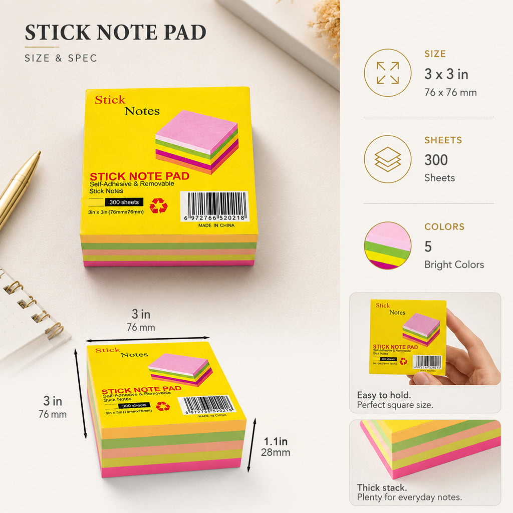 6974766320211 - 300-Sheet Color Sticky Notes