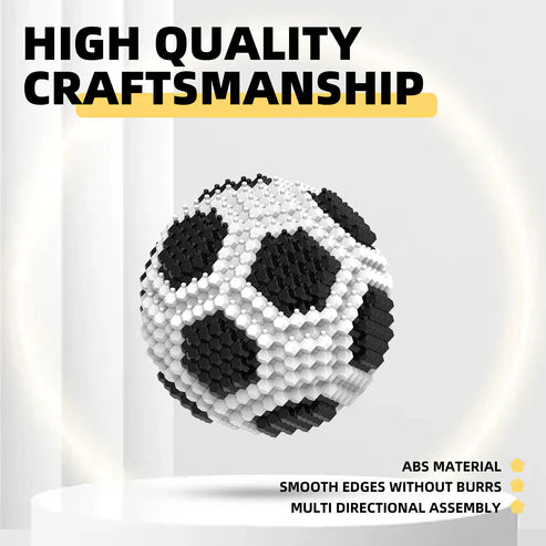 Fun Soccer Building Set 215PCS, Extremely Challenging STEM Building Blocks Decor for Adults Kids, Micro 3D Educational Toys for Boys Girls Ages 14 and Above