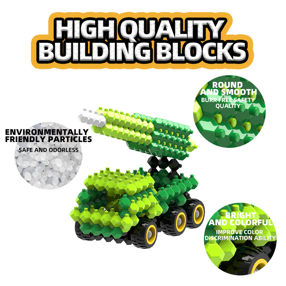 KADELE 3 in 1 Military Vehicle Blocks | 172PCS Micro 3D STEM Educational Toys Ages 6+