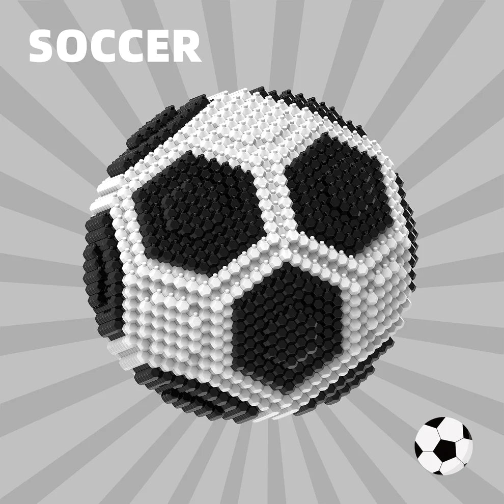 KADELE Soccer Ball Building Block Set, Adults' challenging STEM Block Decorations, Miniature 3D Educational Toys (437 Pieces)