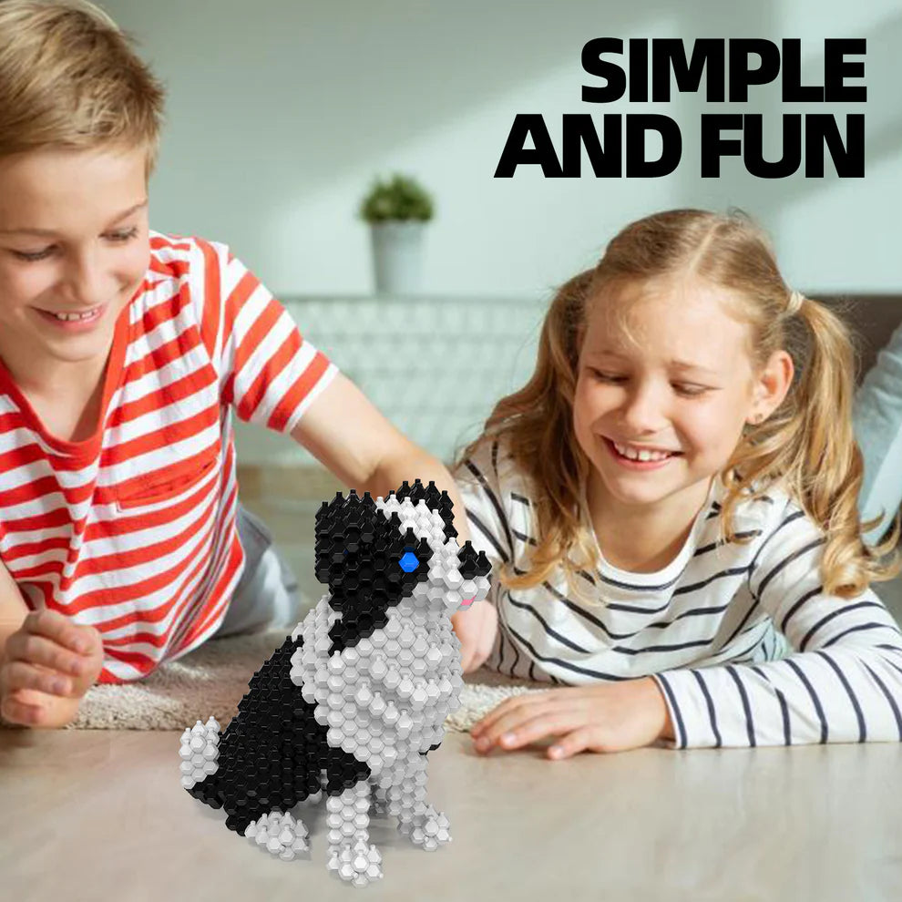 KADELE Border Collie Cute Dog Building Blocks | Micro 3D Educational Toys for 8+ Kids & Adults