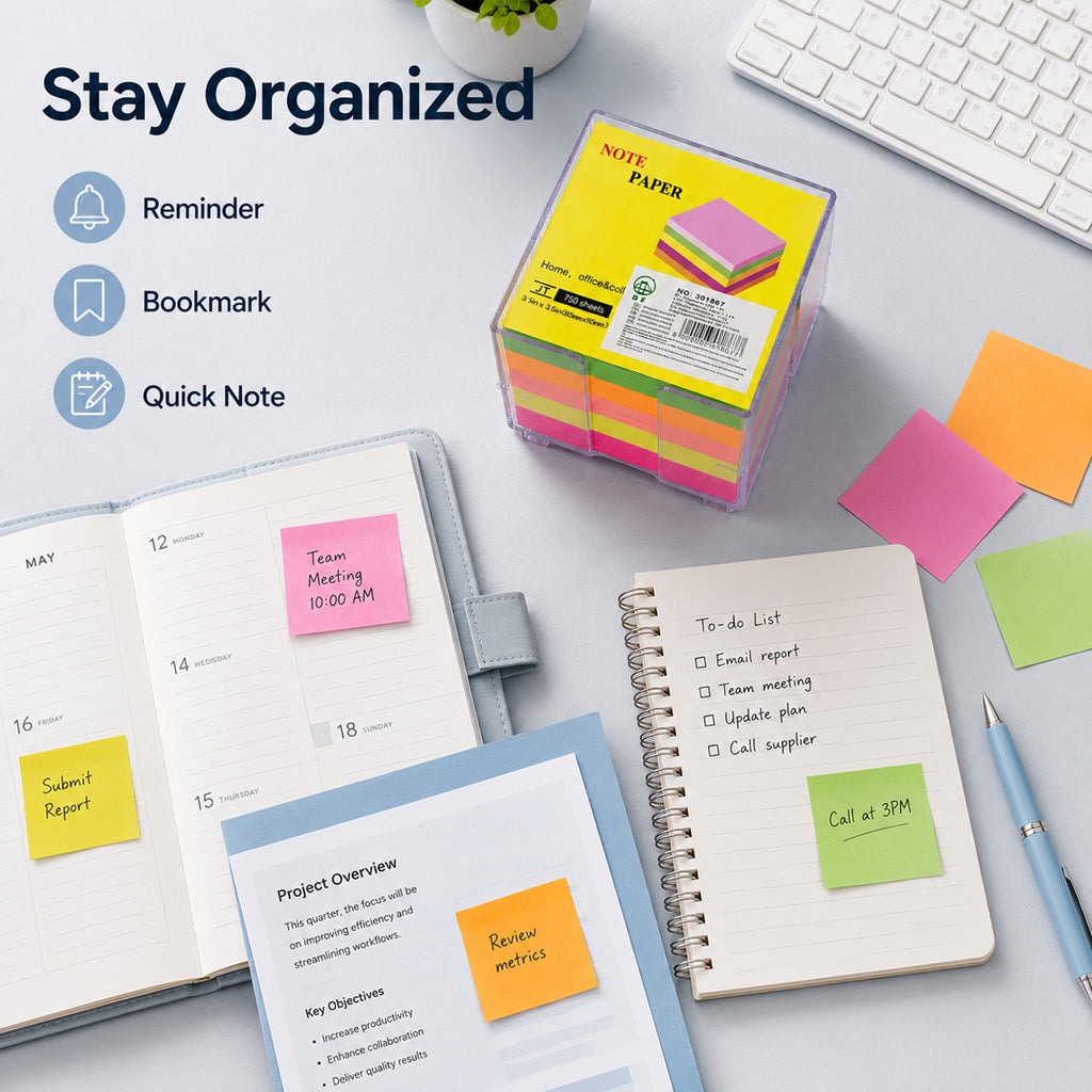 8000003018677 - 750-Sheet Color Sticky Notes with Box