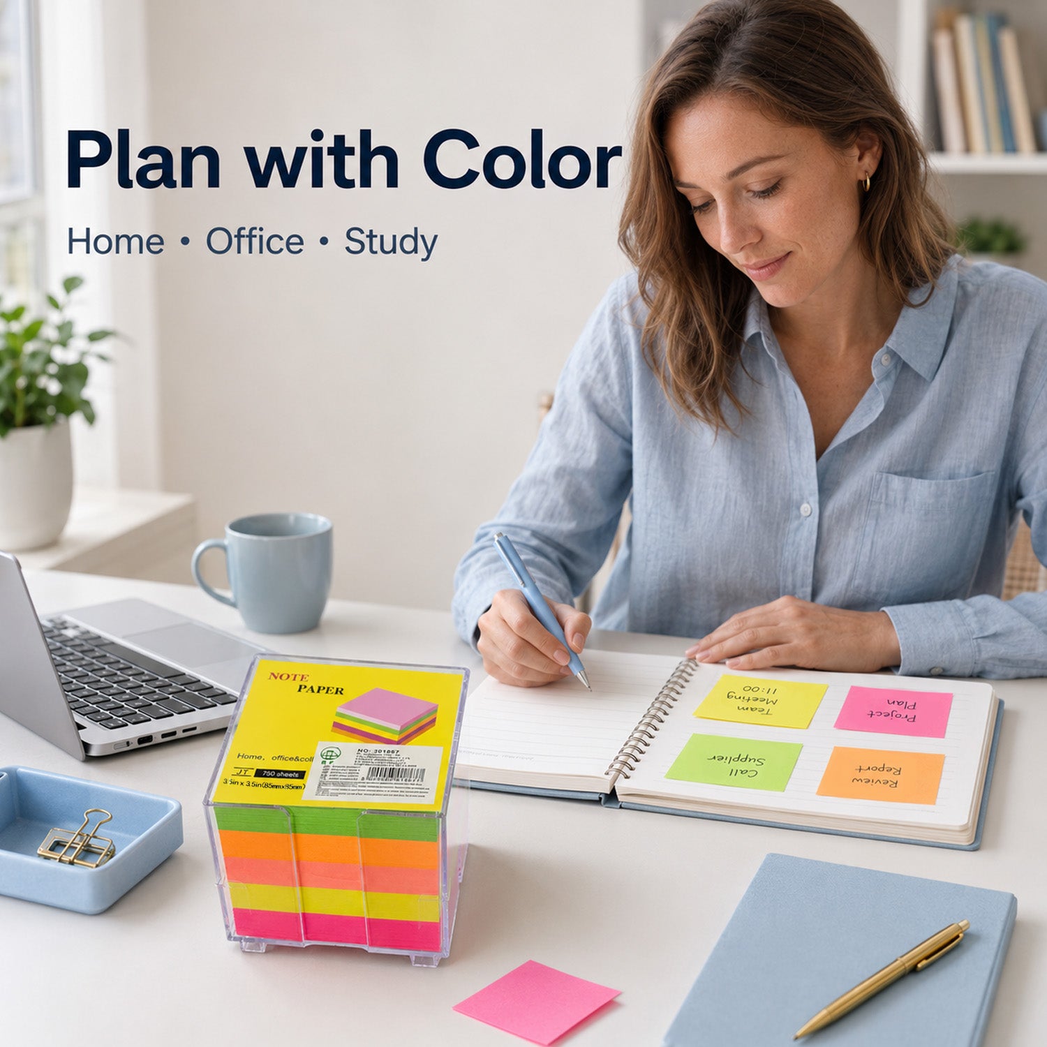 8000003018677 - 750-Sheet Color Sticky Notes with Box