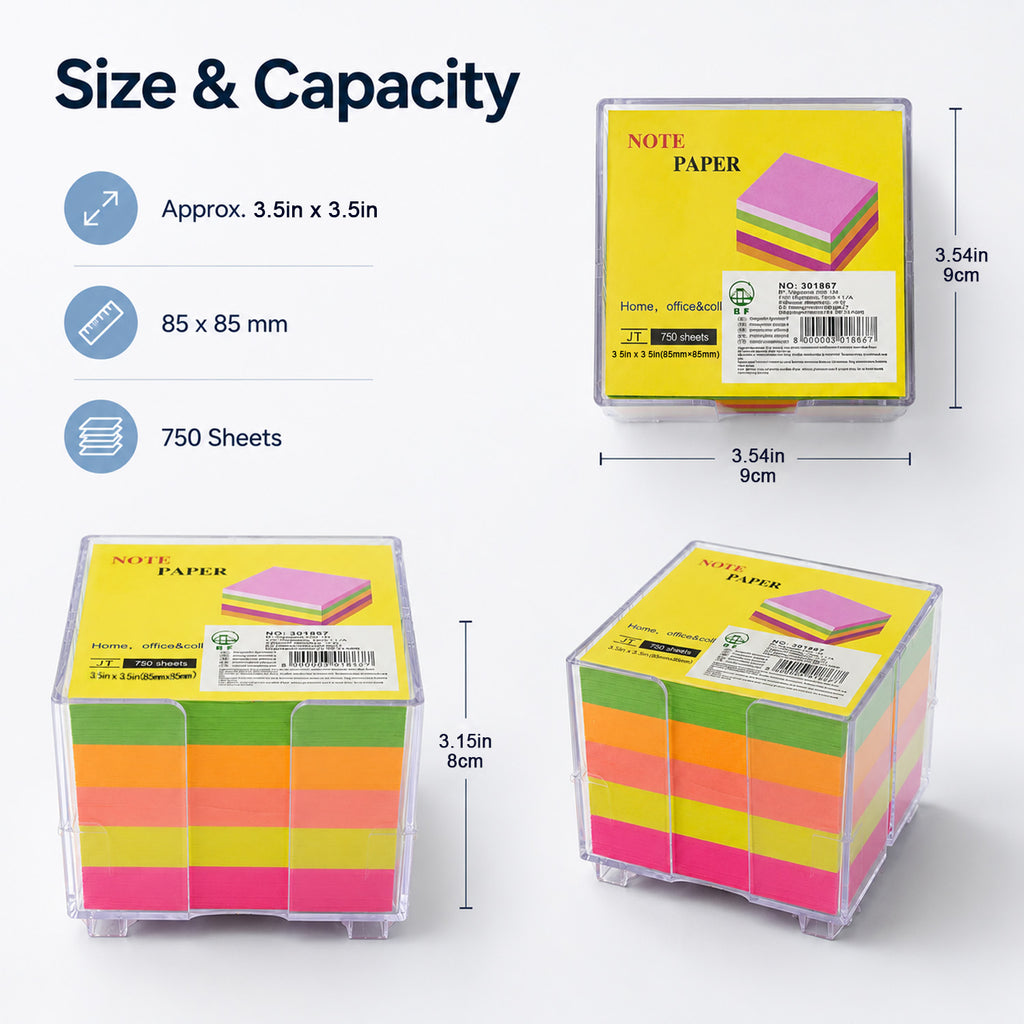 8000003018677 - 750-Sheet Color Sticky Notes with Box