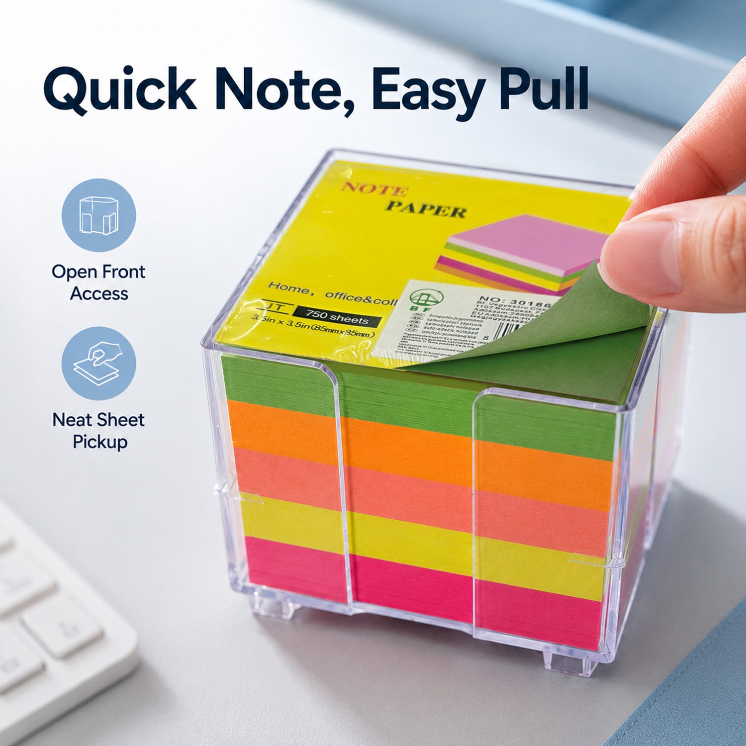 8000003018677 - 750-Sheet Color Sticky Notes with Box