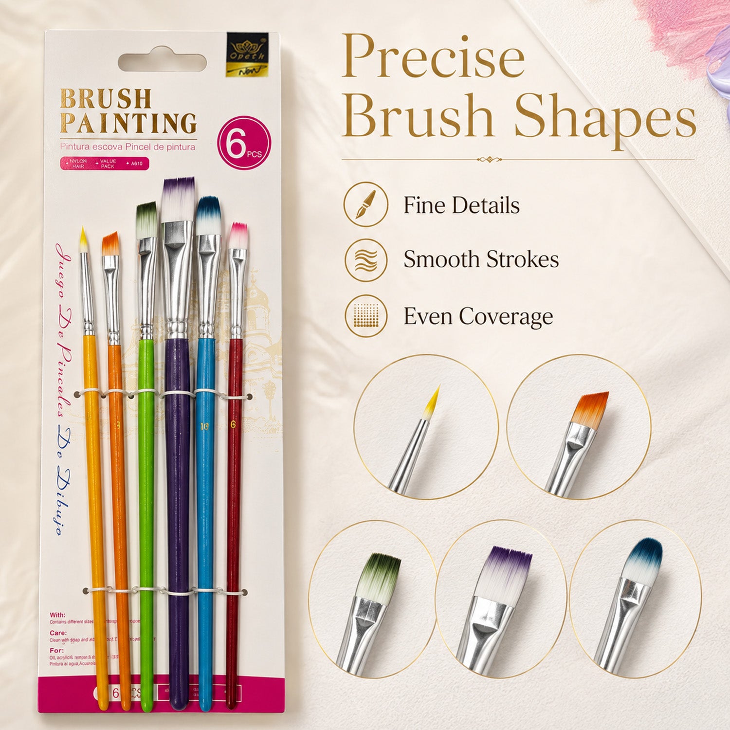 8686860125347 - 6-Piece Paint Brush Set