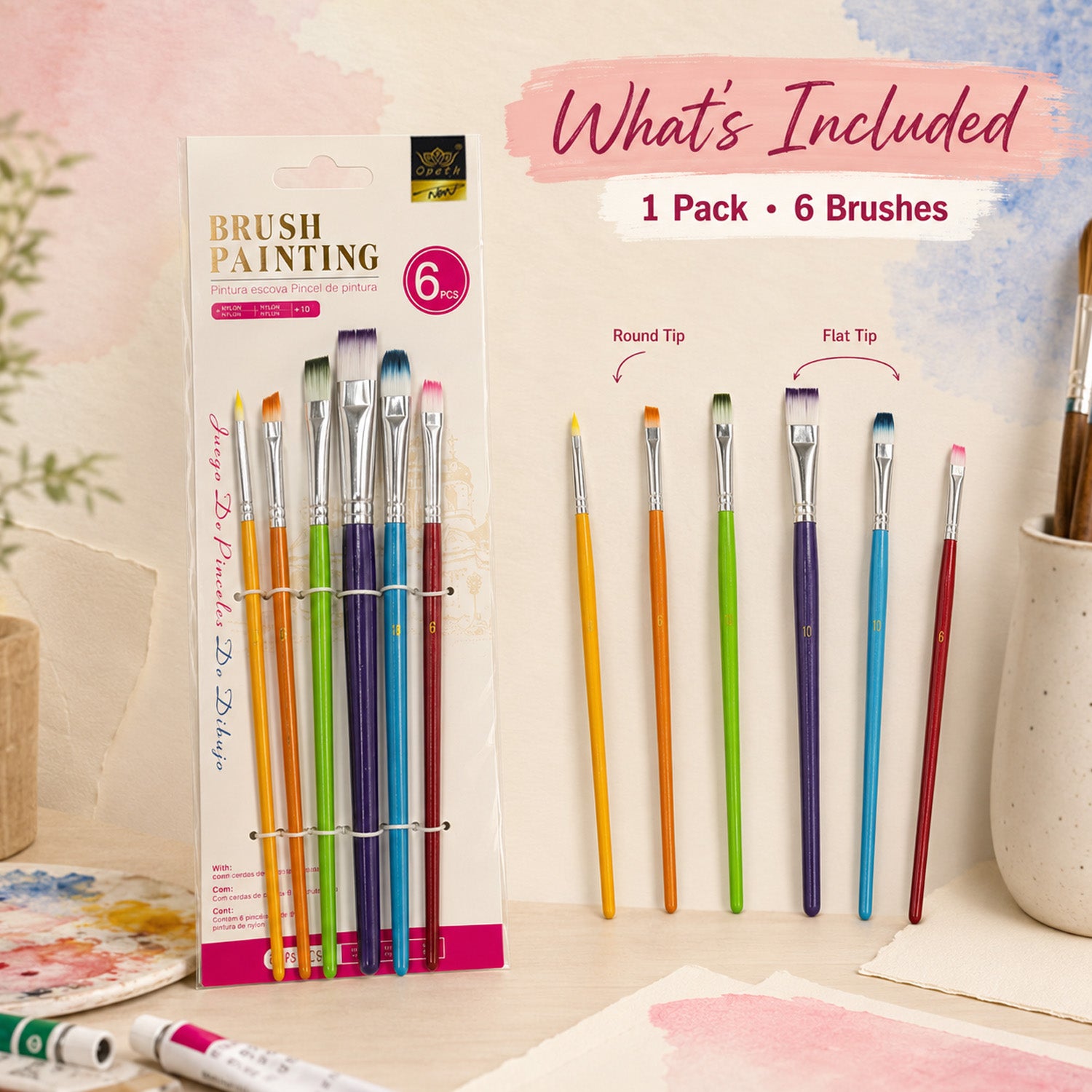 8686860125347 - 6-Piece Paint Brush Set