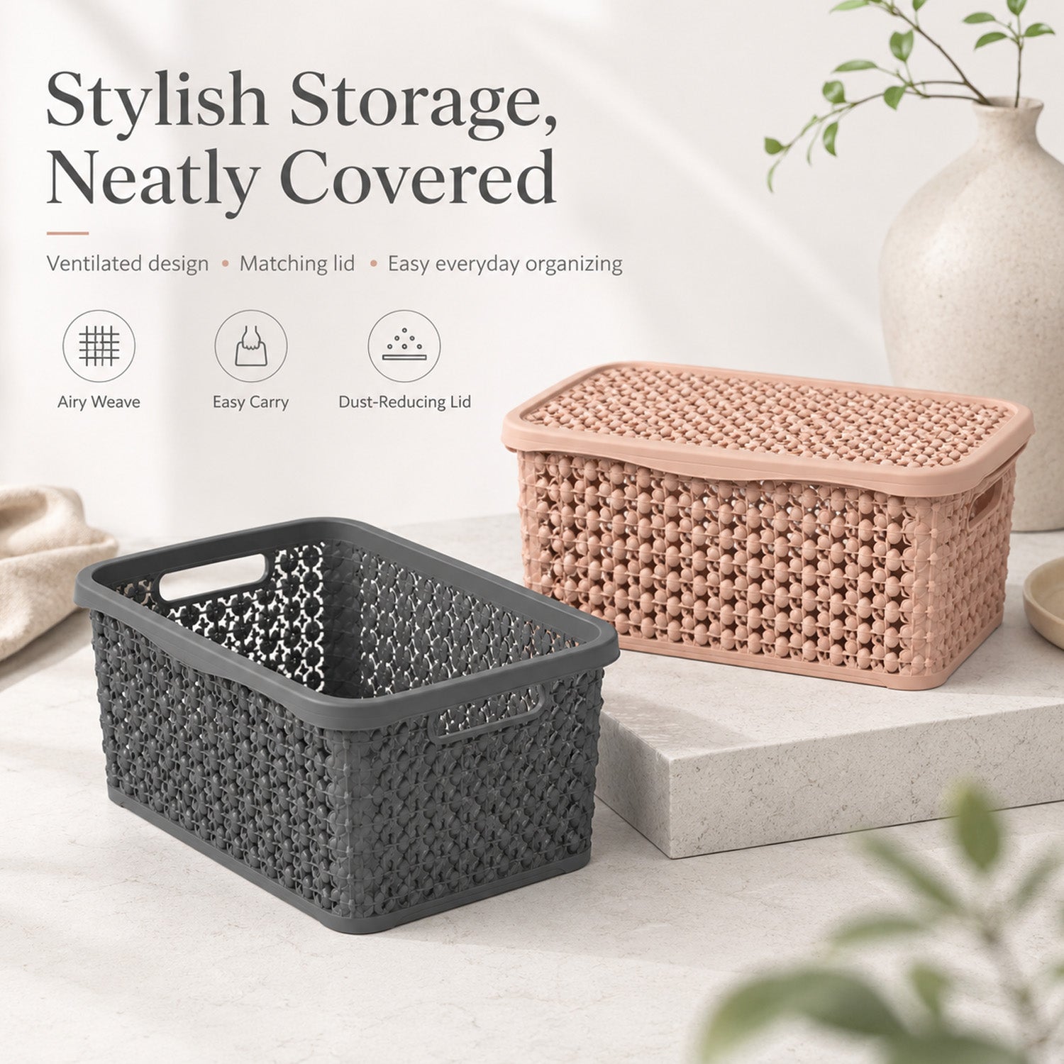 8694917006235 - 2.5L Storage Box with Lid - 19（底部）×12.8×10.5