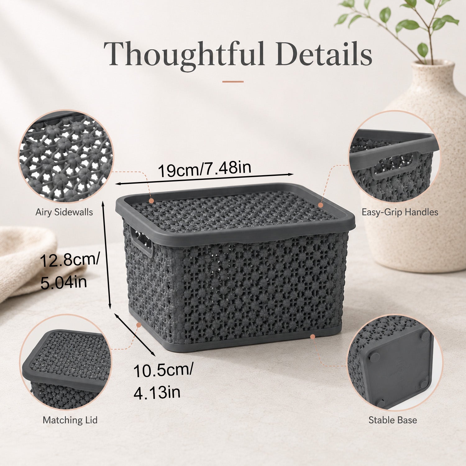 8694917006235 - 2.5L Storage Box with Lid - 19（底部）×12.8×10.5
