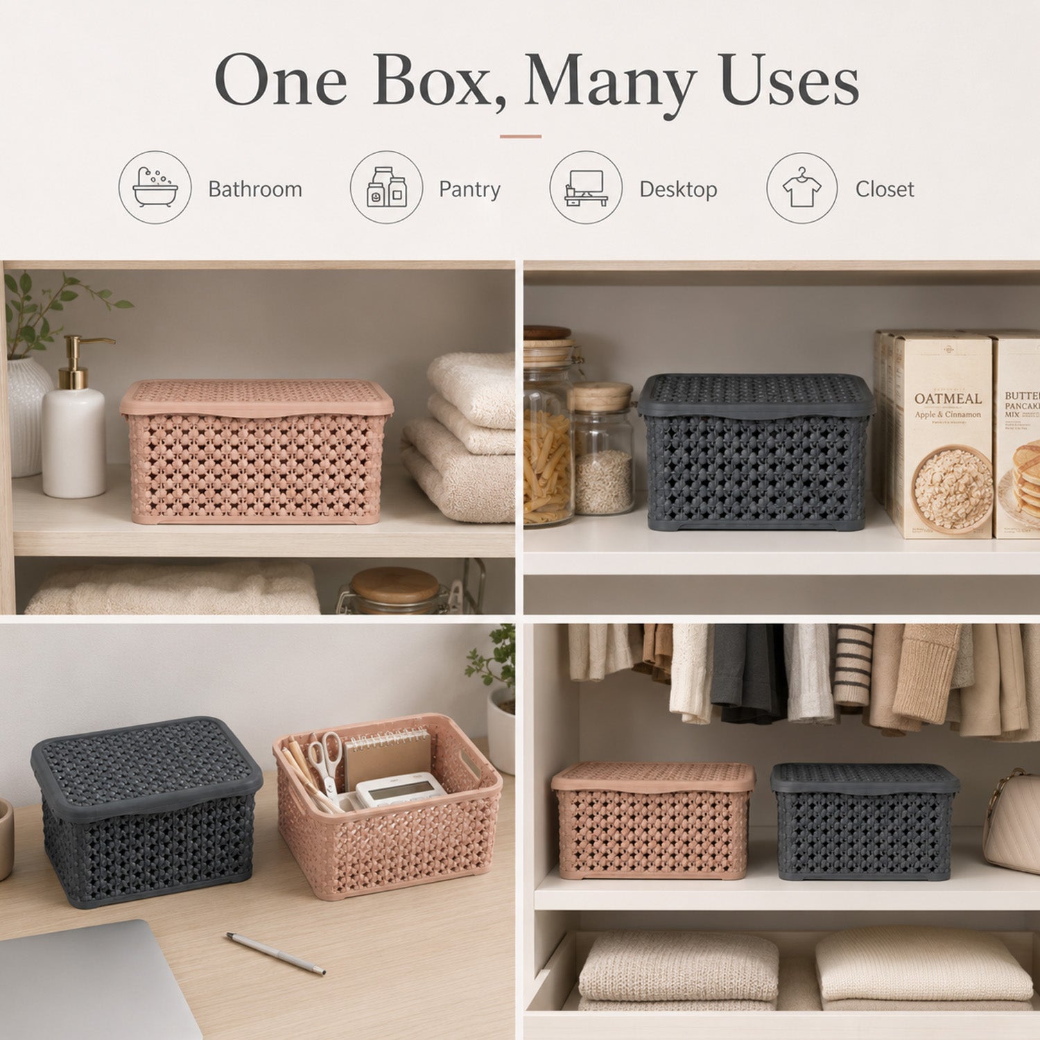 8694917006235 - 2.5L Storage Box with Lid - 19（底部）×12.8×10.5